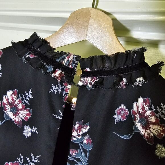 June & Hudson Dark Floral Print Prairie Dress Size Large Whimsygoth - Picture 6 of 11